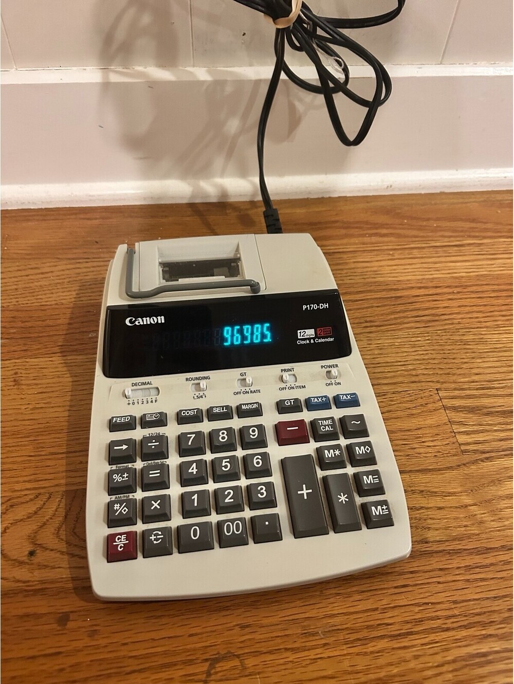 Canon P170-DH 12-Digit Printing Calculator Adding Machine Tested Powers On